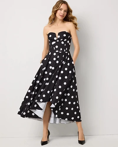 Strapless Fit + Flare Midi Dress