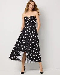 Strapless Fit + Flare Midi Dress