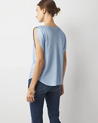 Satin Petal Sleeve Blouse