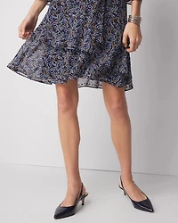 3/4 Sleeve Printed Godet Dress