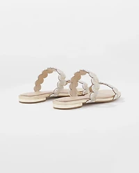 Mixed Metal Flat Sandal