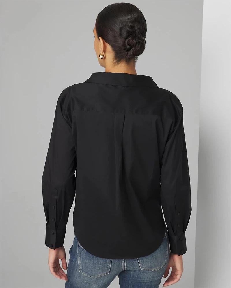 Cross Front Poplin Shirt