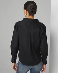 Cross Front Poplin Shirt