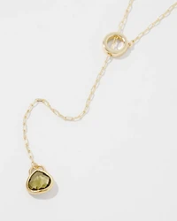 Olive + Gold Y Necklace