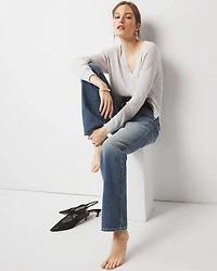Relaxed Cashmere-Blend V-Neck Sweater