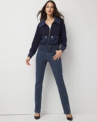 Denim Mix Knit Jacket