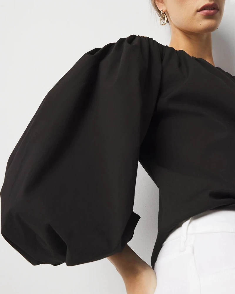 Off-the-Shoulder Drama Sleeve Blouse