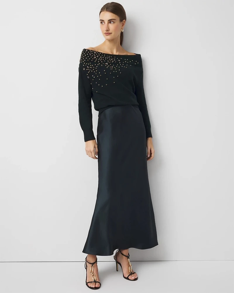 Petite Satin Slip Skirt