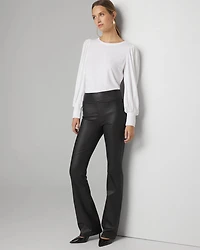 Petite Extra High-Rise Coated Pull-On Flare Jeans