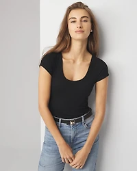 WHBMFORME™ Soft Rib Scoop Neck Tee