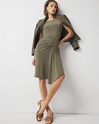 Asymmetric Ruched Mini Dress