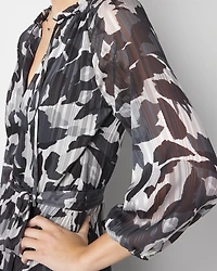 Long Sleeve Printed Midi Dress
