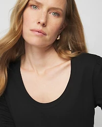 Cotton Modal Ruched Sleeve Tee