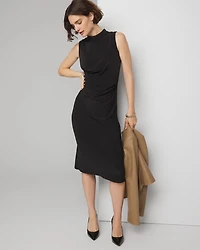 Sleeveless High Neck Midi Dress
