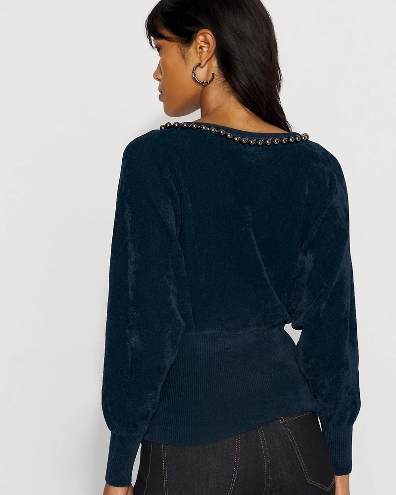 Embellished Dolman Chenille Sweater