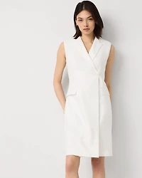 Petite Crosshatch Faux Warp Blazer Dress