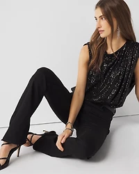 Curvy High-Rise Sculpt Embellished Skinny Flare Jeans