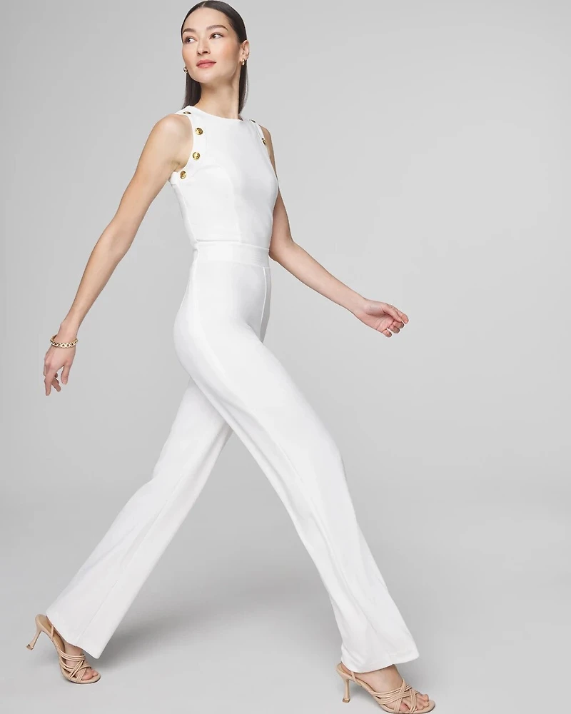 Petite Sleeveless Crest Jumpsuit