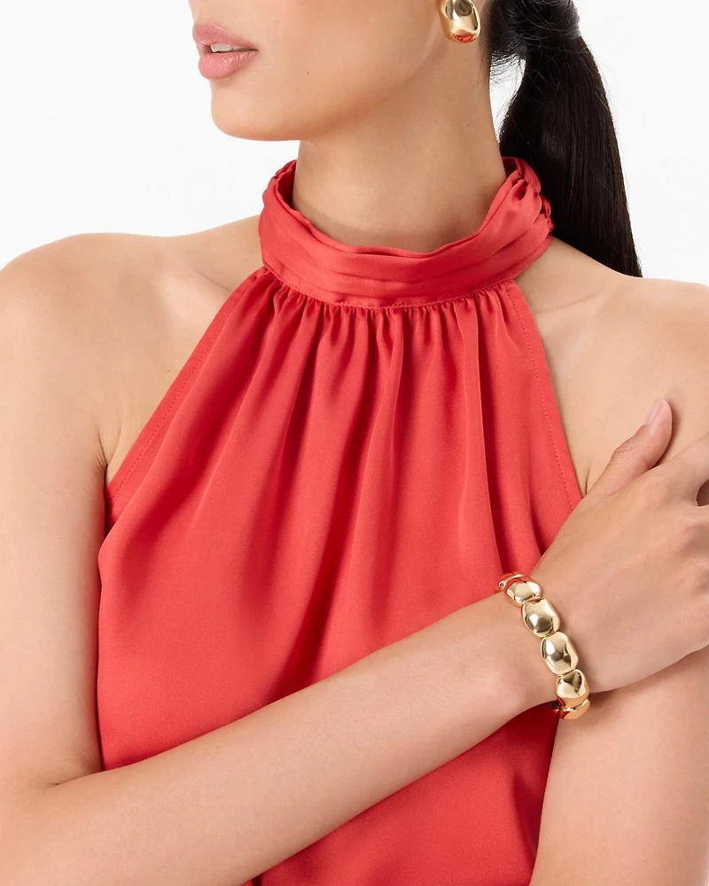 Mockneck Satin Shell