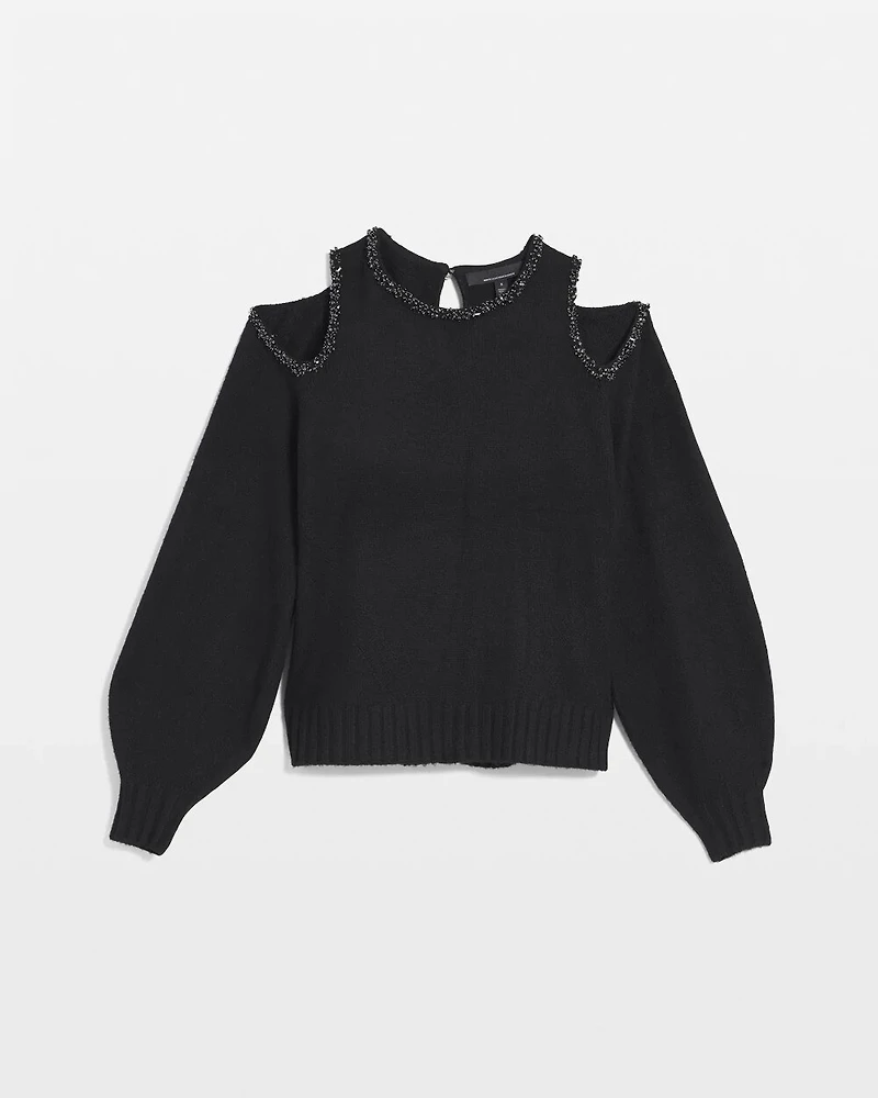 Embellished Cutout Sweater