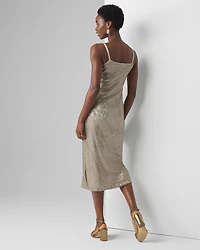 Cowl Neck Sequin Midi Dress