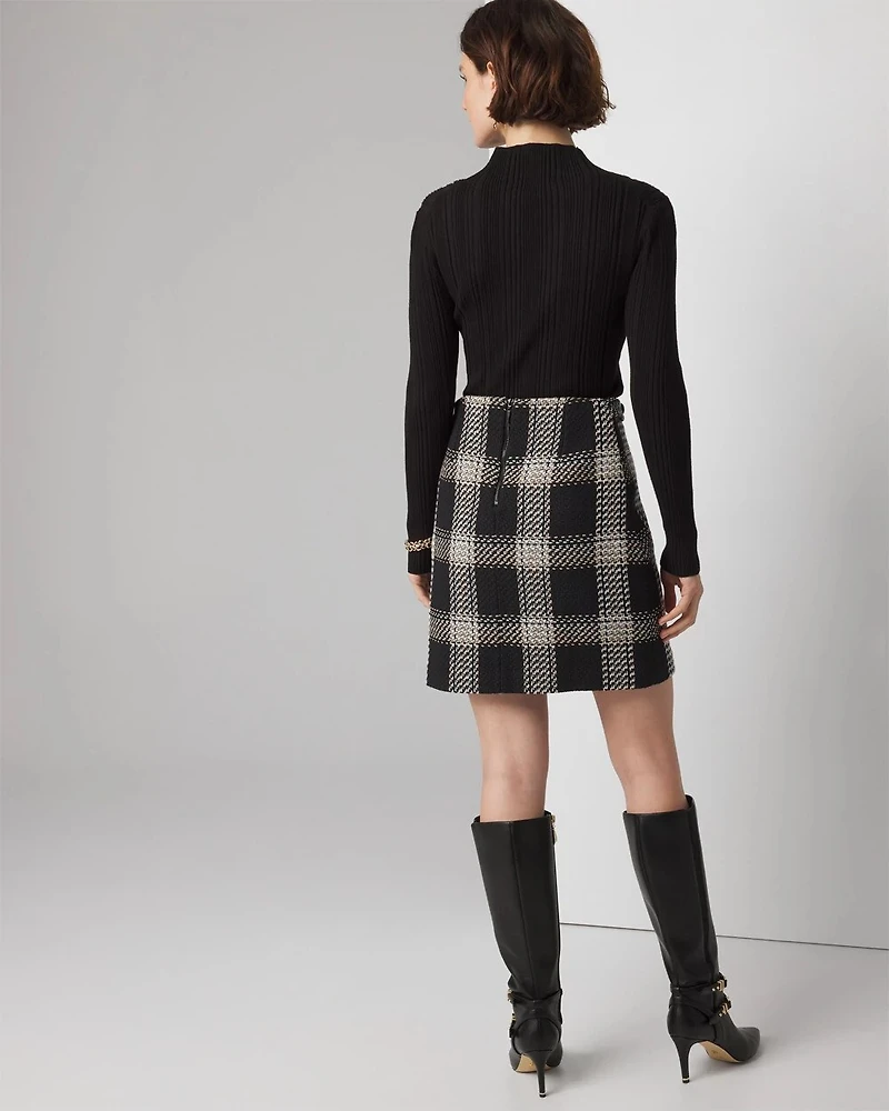 Plaid Mini Boot Skirt