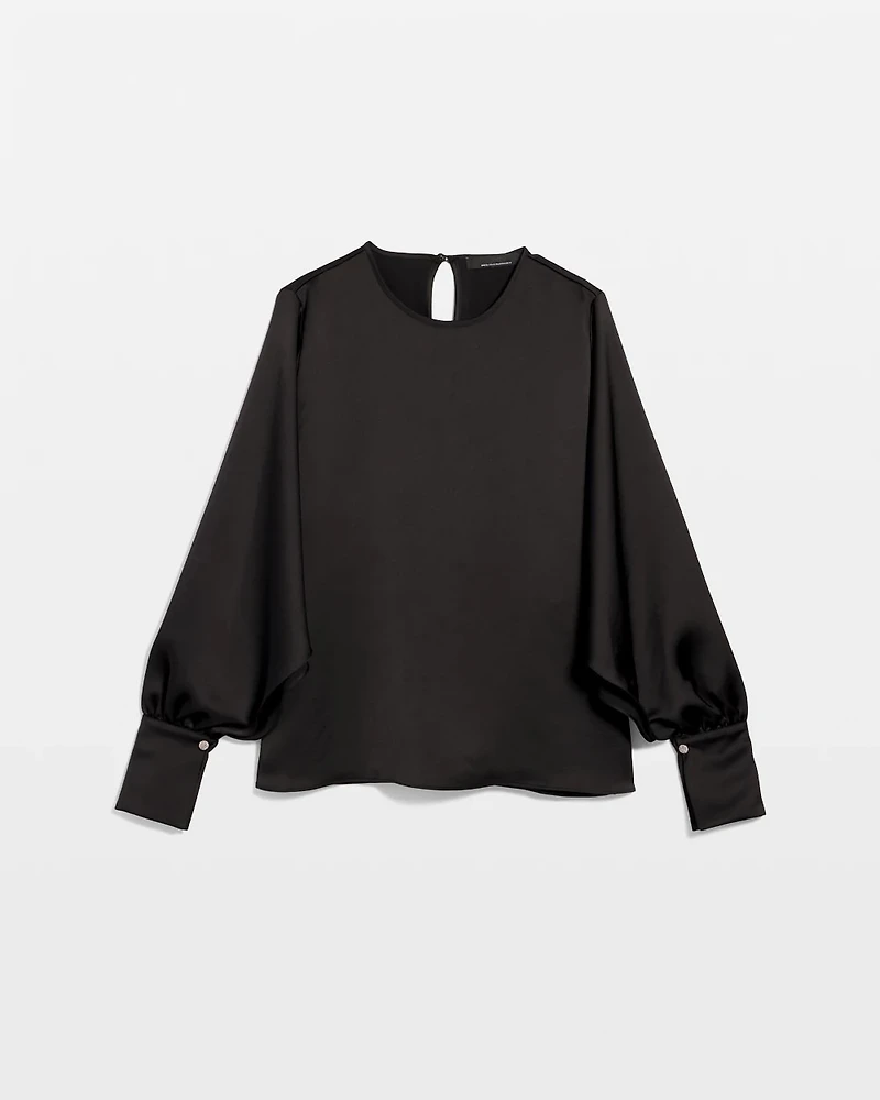 Cape Sleeve Satin Blouse