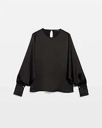 Cape Sleeve Satin Blouse