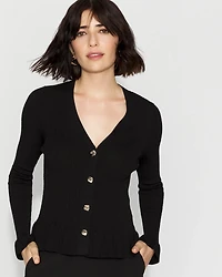 Bell Sleeve Peplum Cardigan Sweater