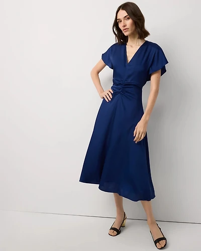 Flutter Sleeve Midi Dress