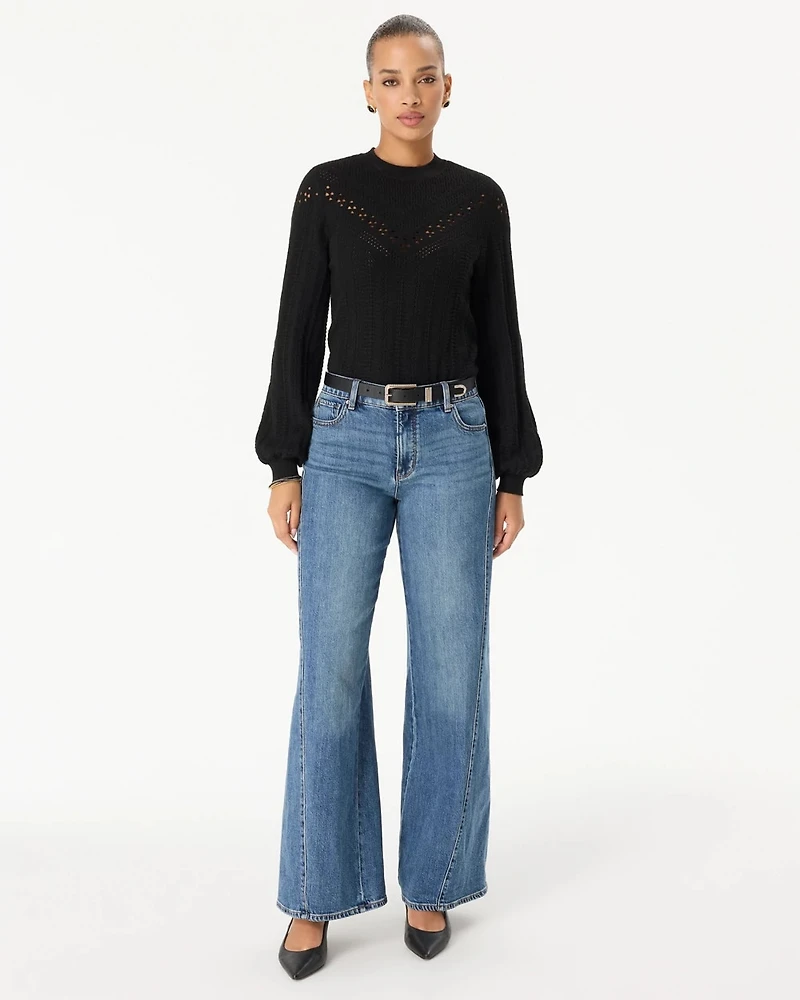 Mock Neck Long Sleeve Pullover Sweater