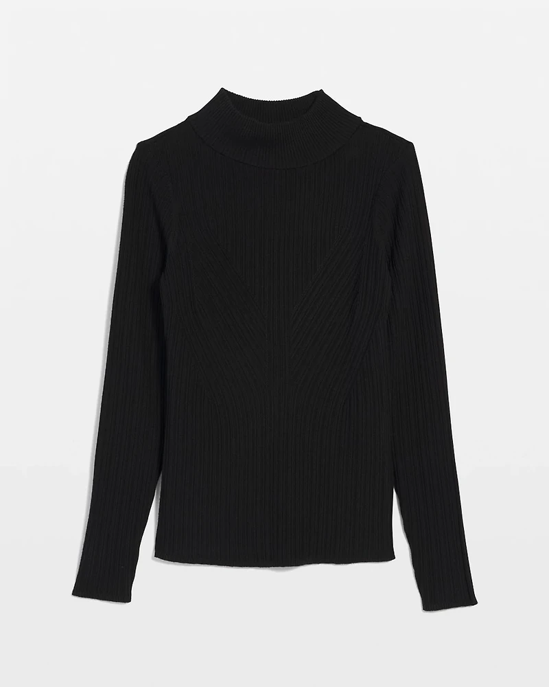 Essential Mock Neck Rib Sweater