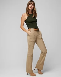 Petite High Rise Pret Cargo Skinny Flare Jeans