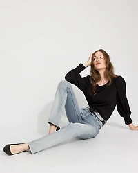 Long Sleeve Tee with Smocked Cuffs