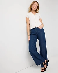 High Rise Wide Leg Featherweight Jean
