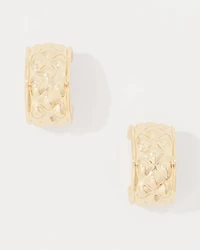 Quilted Gold Hoop Earrings