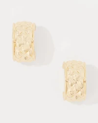 Quilted Gold Hoop Earrings