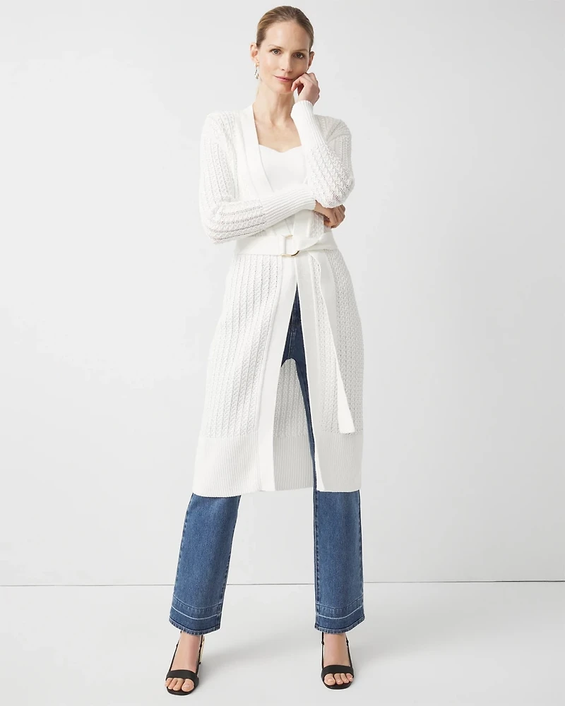 Pointelle Belted Duster