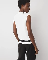 Colorblock Tie-Neck Shell