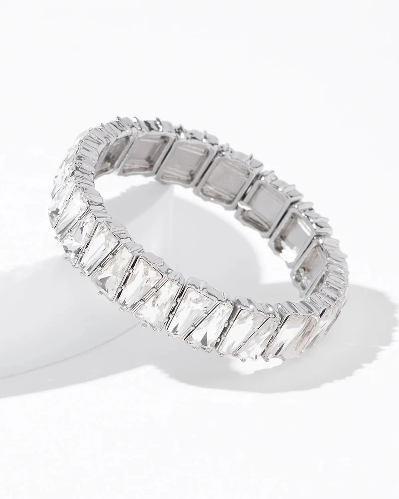Art Deco Clear Crystal Stretch Bracelet