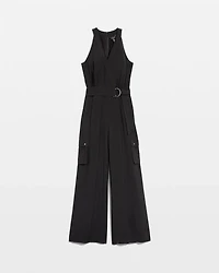 Petite Wide Leg Utility Jumpsuit