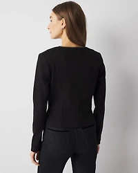 Denim Embellished Trim Jacket