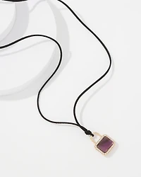 Amethyst Padlock Charm Necklace
