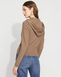 Petite Rib Knit Zip Hoodie
