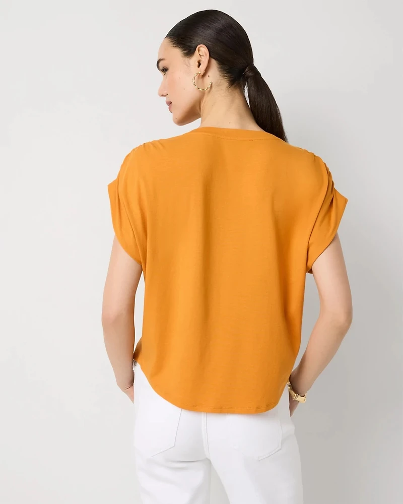 Ruched Shoulder Tee
