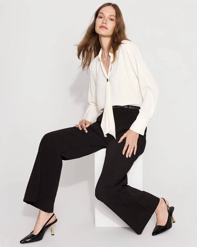 Tie-Detail Crepe Blouse