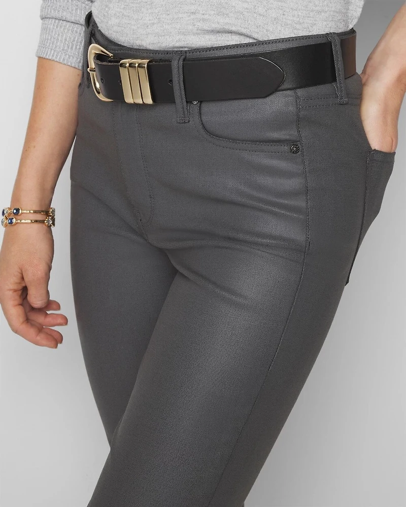 High Rise Coated Bootcut Jeans