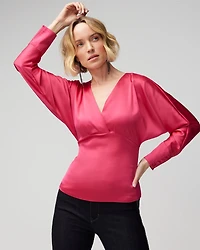 Long Sleeve V-Neck Empire Waist Blouse