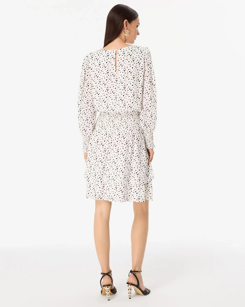 Smocked Blouson Mini Dress
