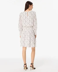 Smocked Blouson Mini Dress